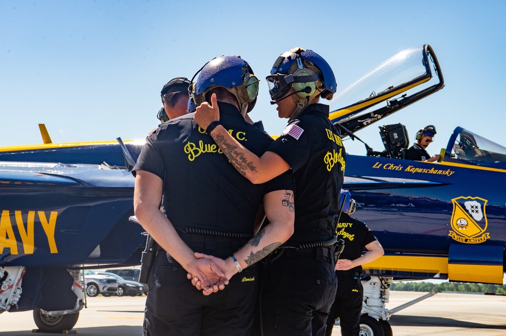 The U.S. Navy Flight Demonstration Squadron, the Blue Angels, perform at the Joint Base Charleston Air Expo.