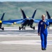 The U.S. Navy Flight Demonstration Squadron, the Blue Angels, perform at the Raider County Open House over Ellsworth Air Force Base South Dakota.