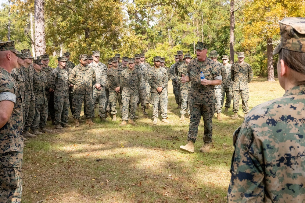 Brig. Gen. McWilliams visits 2nd MLG CPX Command Operations Center