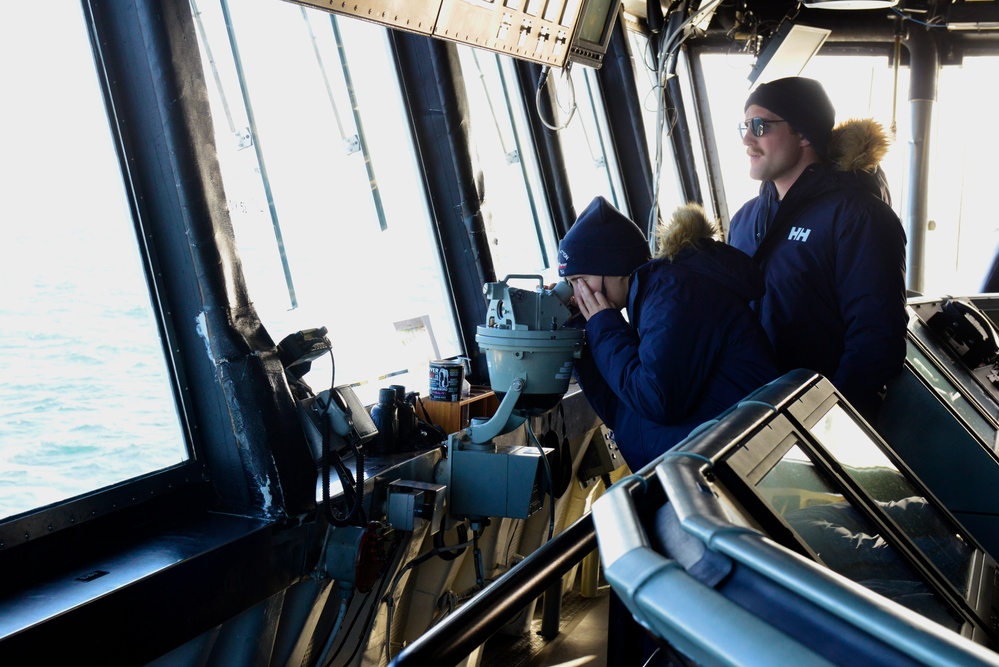 USCGC Stratton conducts operations in the North Pacific Ocean