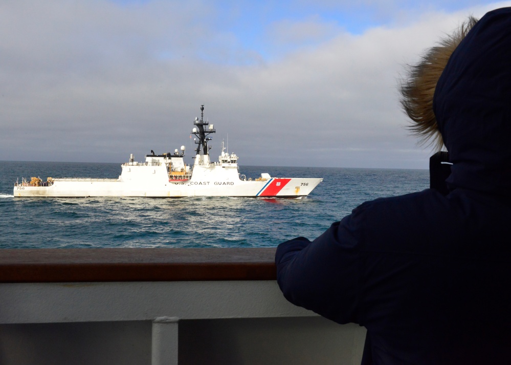 Coast Guard Cutters Stratton, Kimball train during North Pacific Ocean patrol