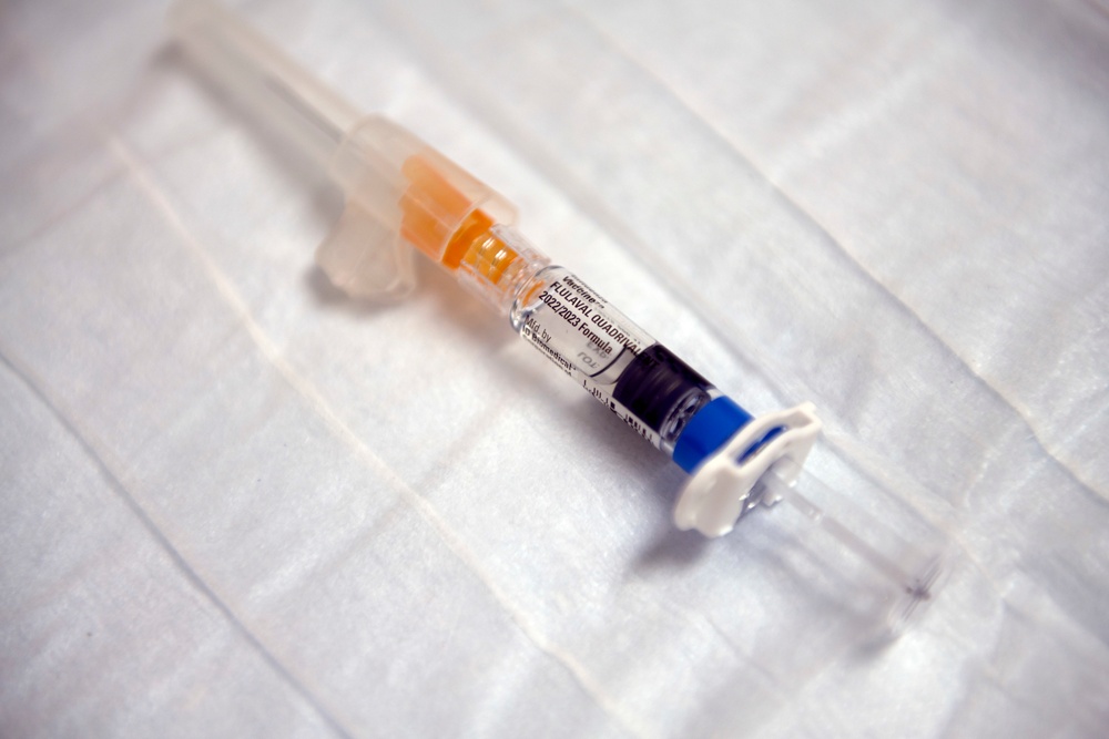 60th AMW commander rolls up sleeve for flu shot