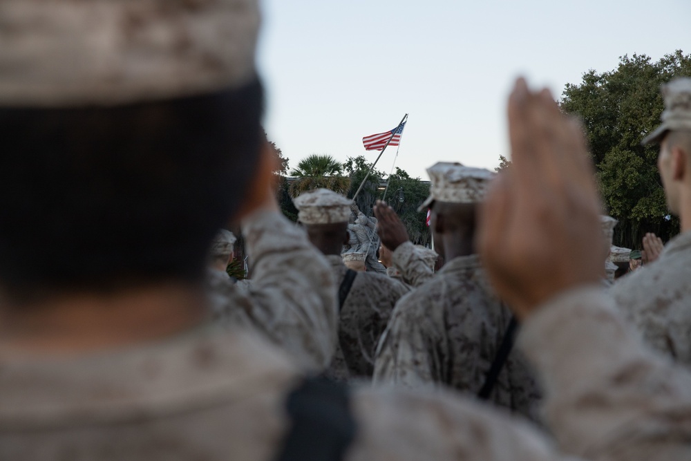 Papa Company Eagle, Globe, and Anchor Ceremony