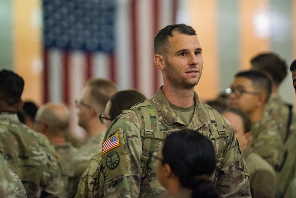 Soldiers return to America after a yearlong deployment overseas