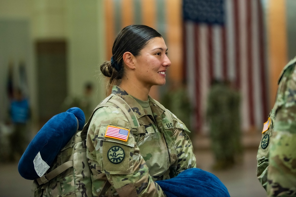 Soldiers return to America after a yearlong deployment overseas