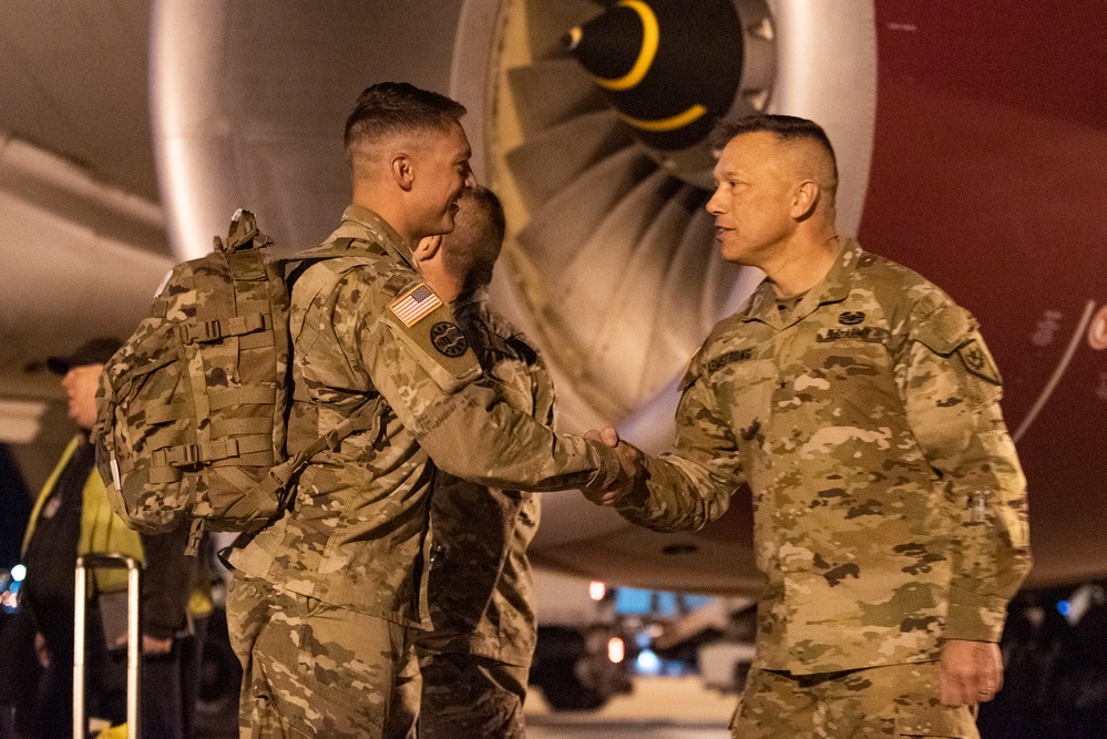 Soldiers return to America after a yearlong deployment overseas