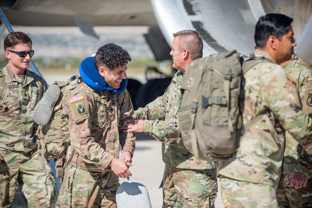 Soldiers return to America after a yearlong deployment overseas