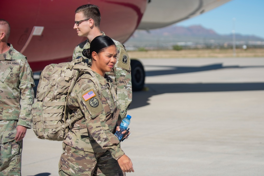 Soldiers return to America after a yearlong deployment overseas