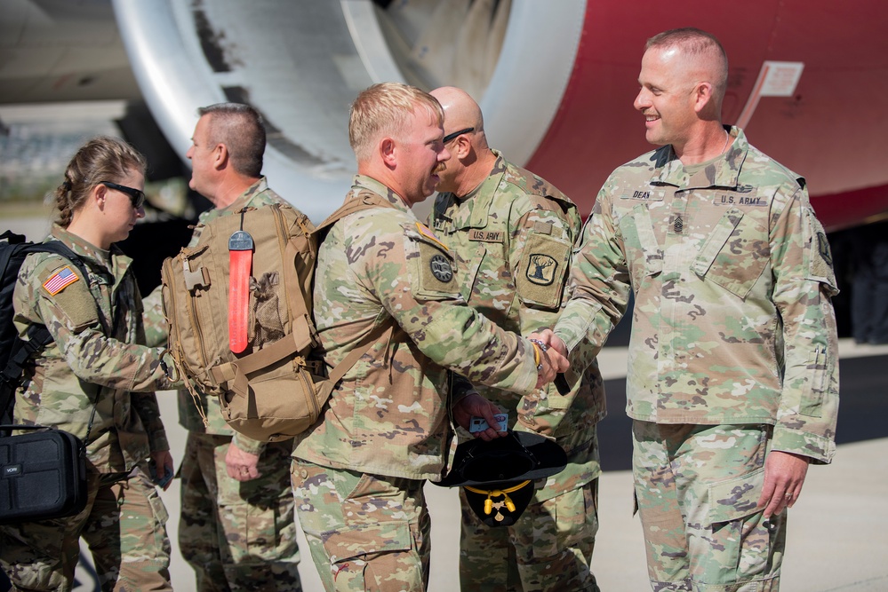 Soldiers return to America after a yearlong deployment overseas