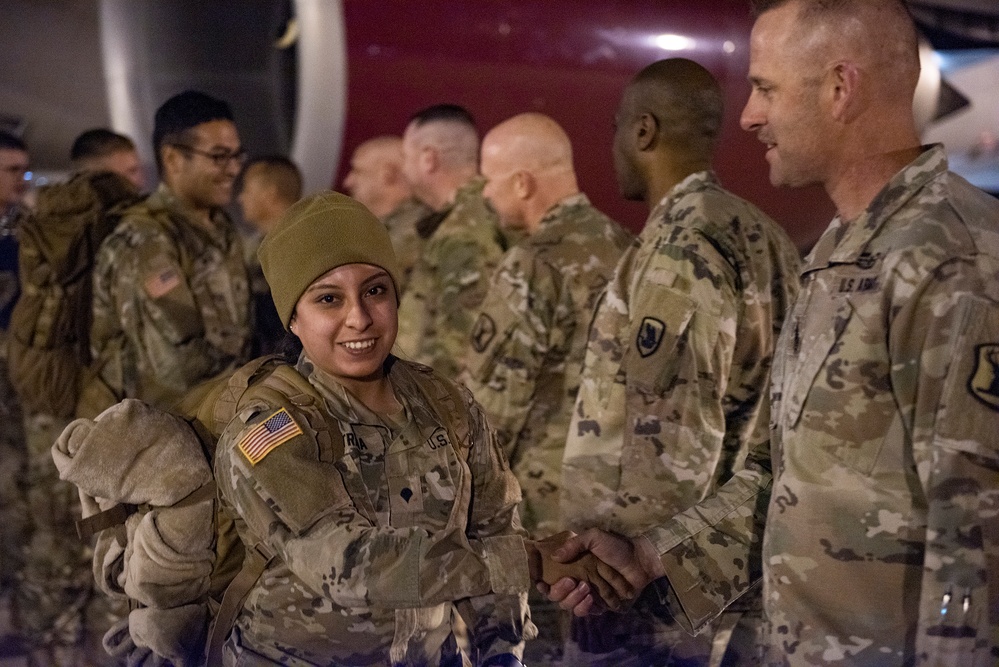 Soldiers return to America after a yearlong deployment overseas