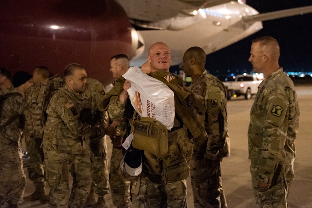 Soldiers return to America after a yearlong deployment overseas