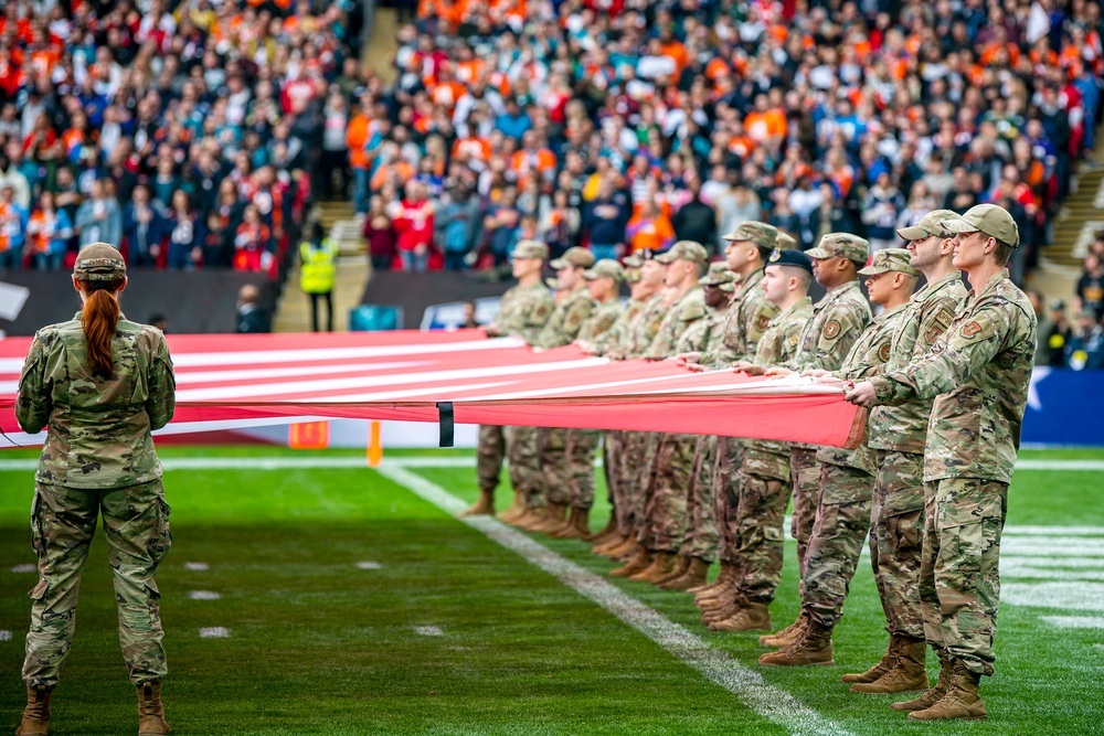 Pathfinders display national pride at London NFL game