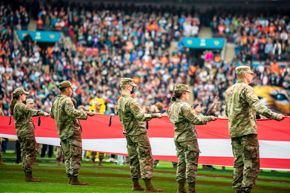 Pathfinders display national pride at London NFL game