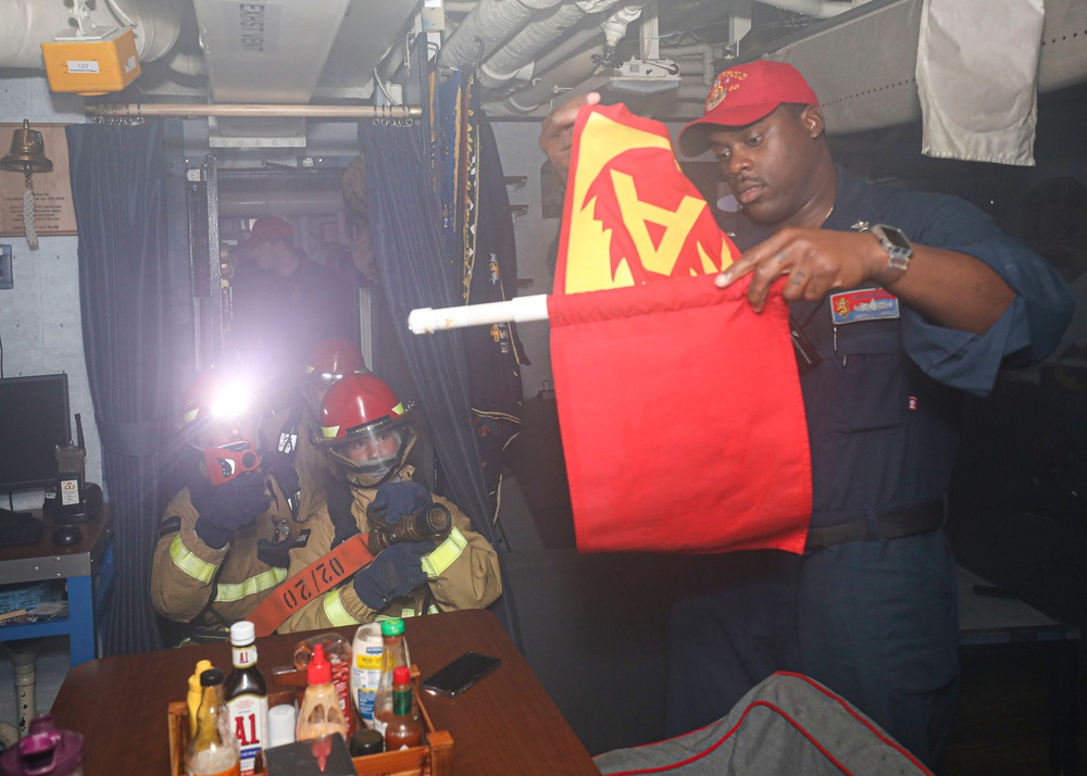 Sailors Fight Simulated Fire