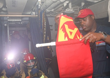 Sailors Fight Simulated Fire
