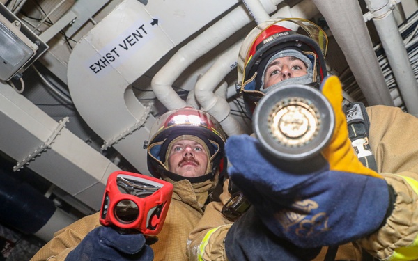 Sailors Fight Simulated Fire