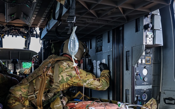 Flight medics perform in-flight medical care