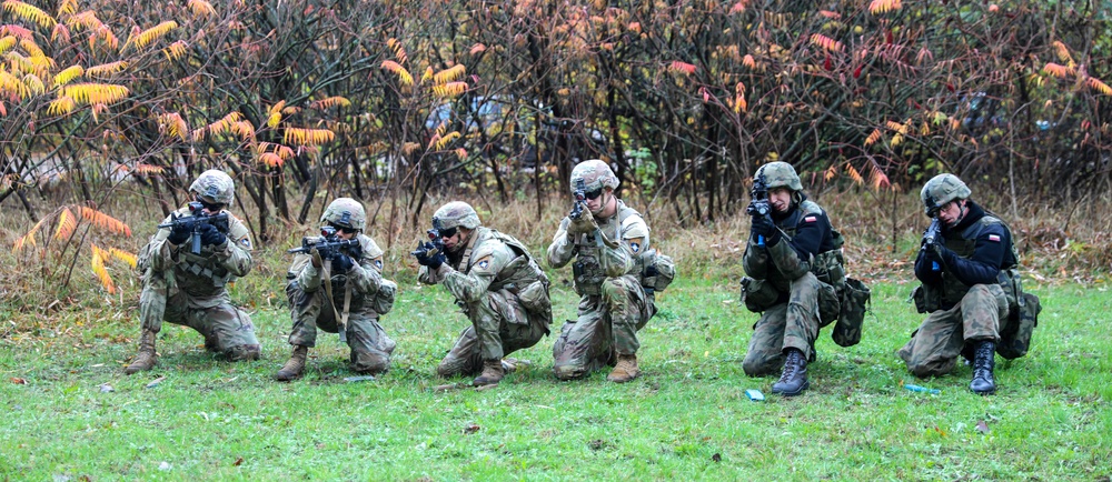 eFP Battle Group Poland Train As They Fight During Urban Operations