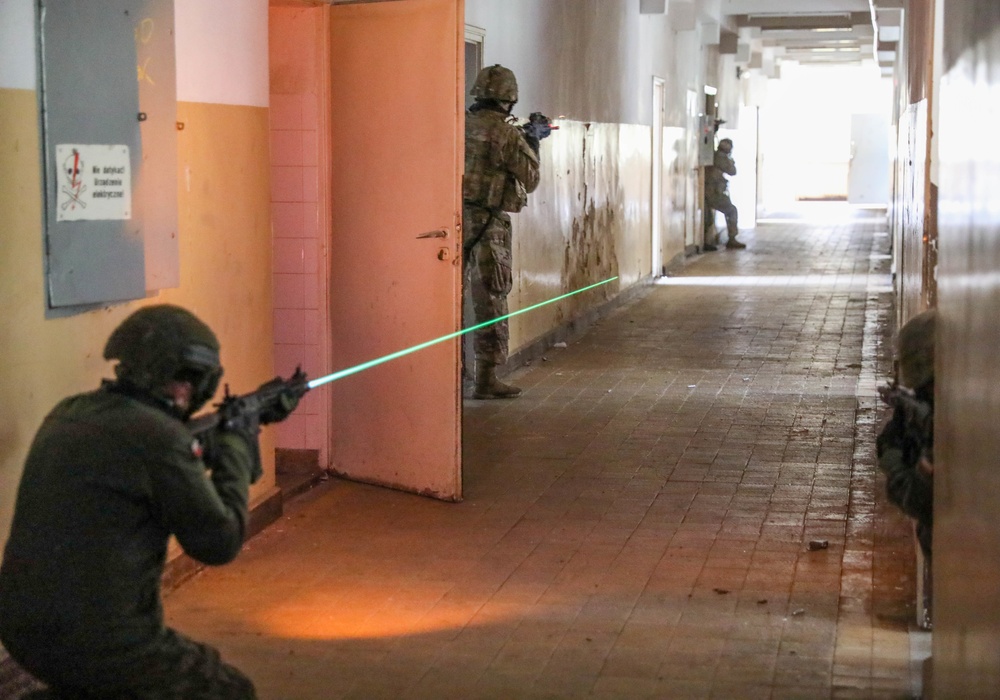 eFP Battle Group Poland Train As They Fight During Urban Operations