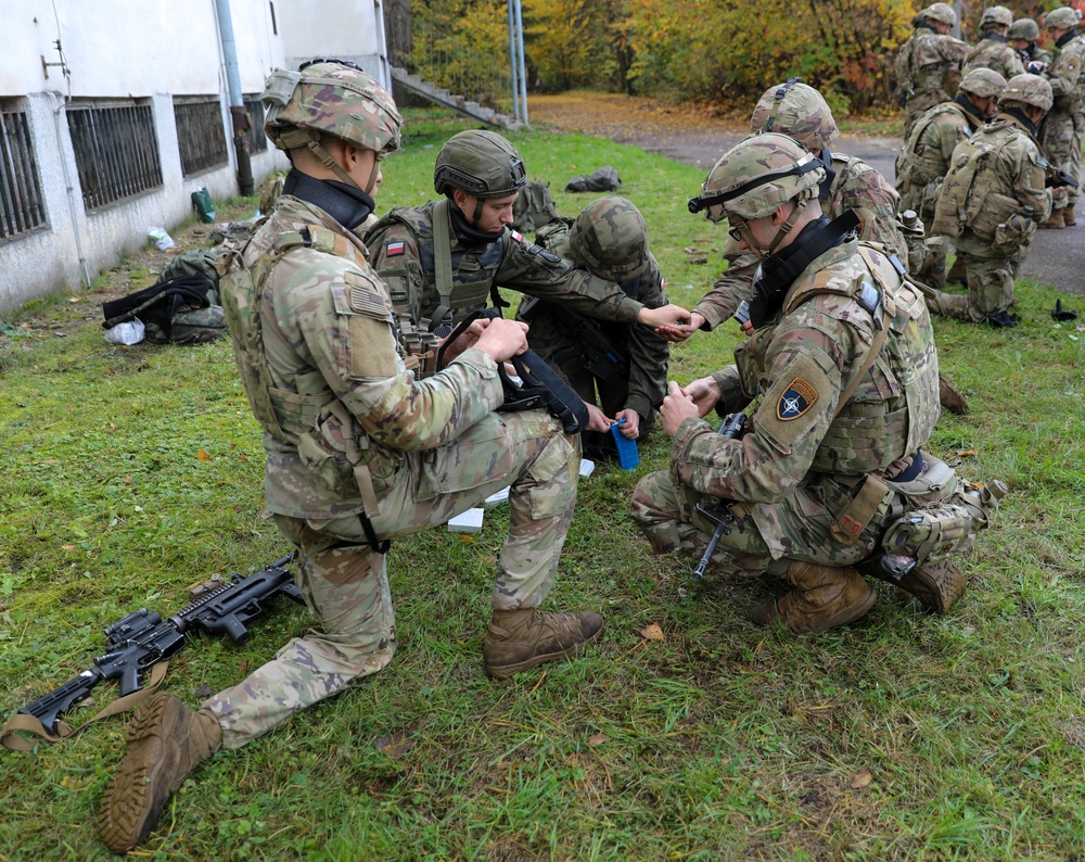 eFP Battle Group Poland Train As They Fight During Urban Operations