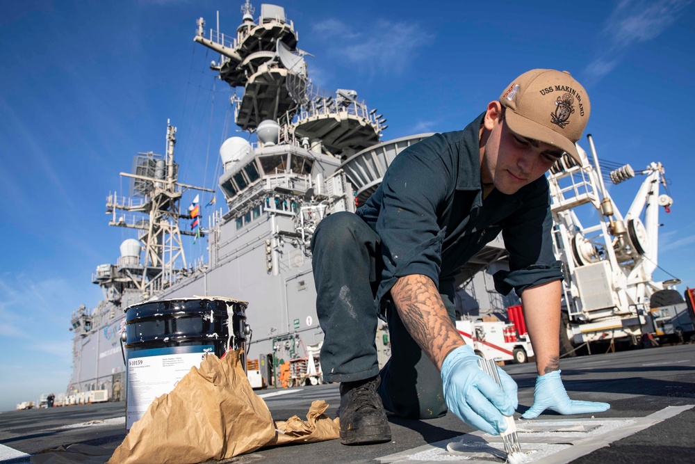 USS Makin Island Flight Deck Painting