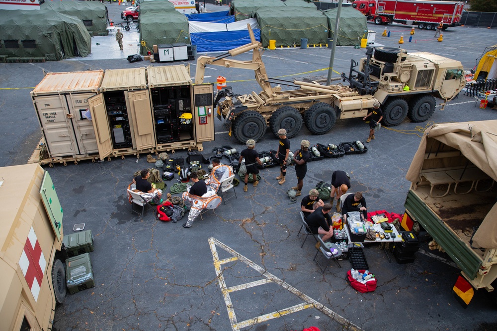 63rd Chemical Company and 581st Area Support Medial Company prepare for Exercise Vista Forge