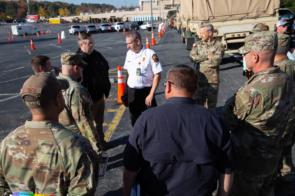 Atlanta Fire Rescues Department Section Chief of EMS Field Operations discuss capabilities for Exercise Vista Forge