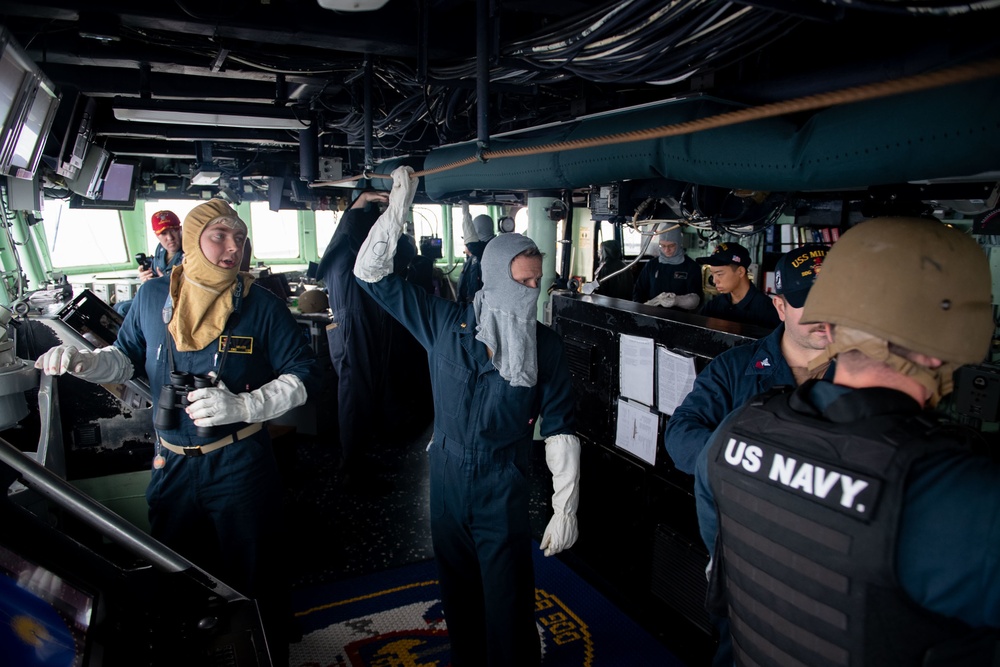 USS Milius (DDG 69) Sails The Philippine Sea