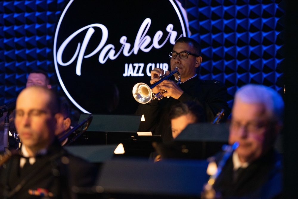 United States Navy Band Commodores perform at Parker Jazz Club in Austin, Texas.