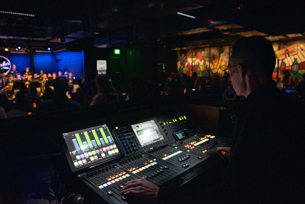United States Navy Band Commodores perform at Parker Jazz Club in Austin, Texas.