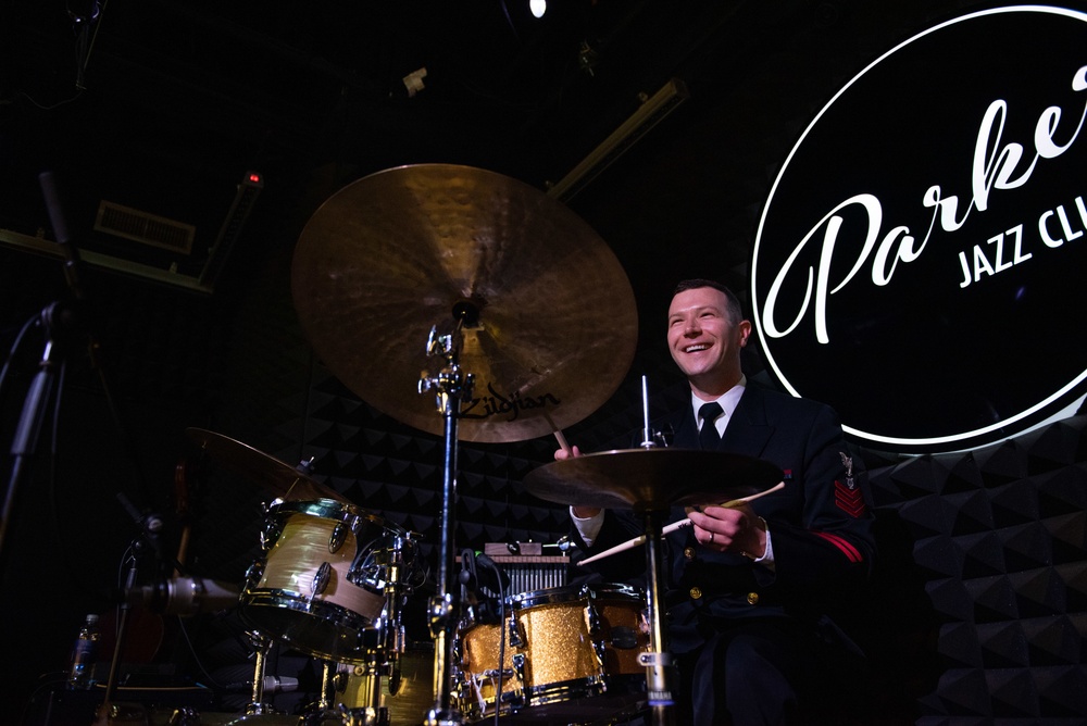 United States Navy Band Commodores perform at Parker Jazz Club in Austin, Texas.
