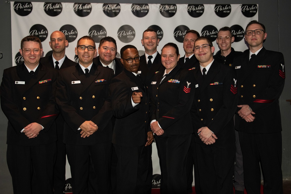 United States Navy Band Commodores perform at Parker Jazz Club in Austin, Texas.