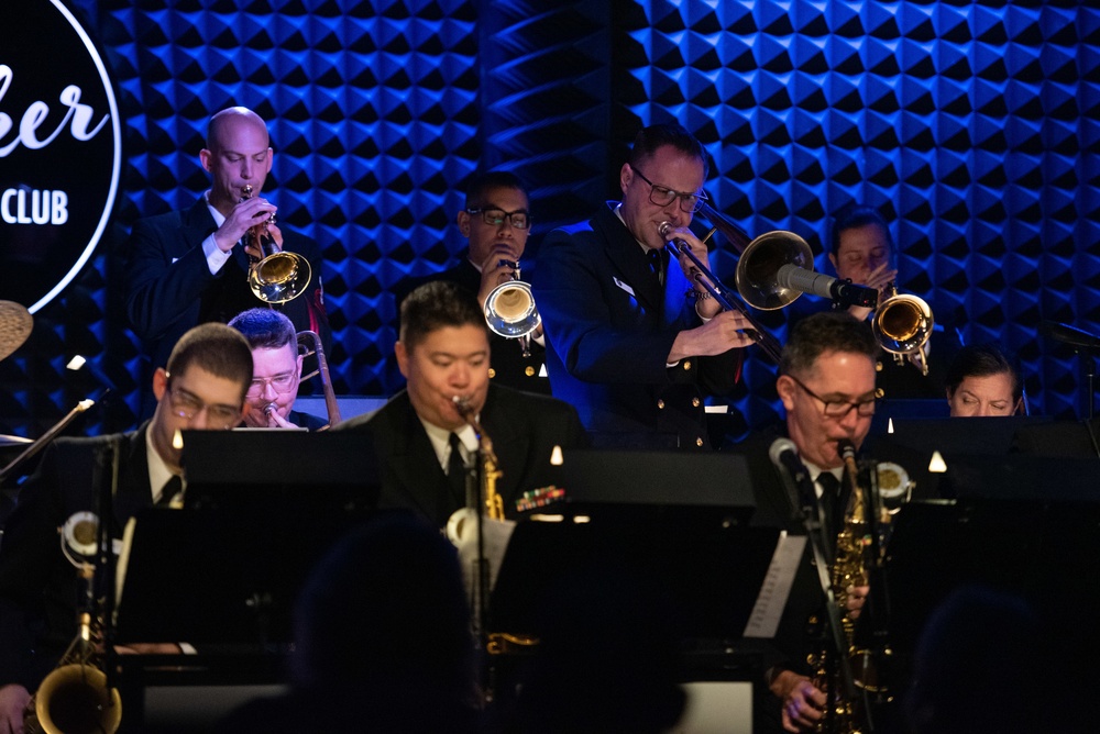 United States Navy Band Commodores perform at Parker Jazz Club in Austin, Texas.
