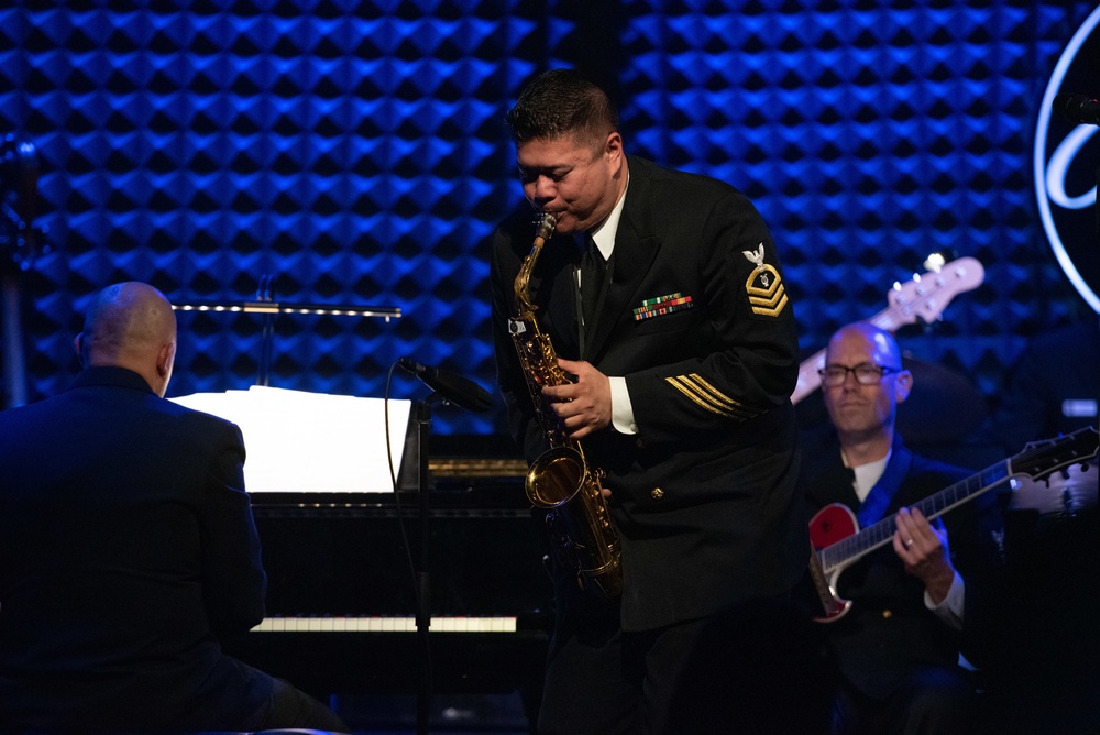 United States Navy Band Commodores perform at Parker Jazz Club in Austin, Texas.