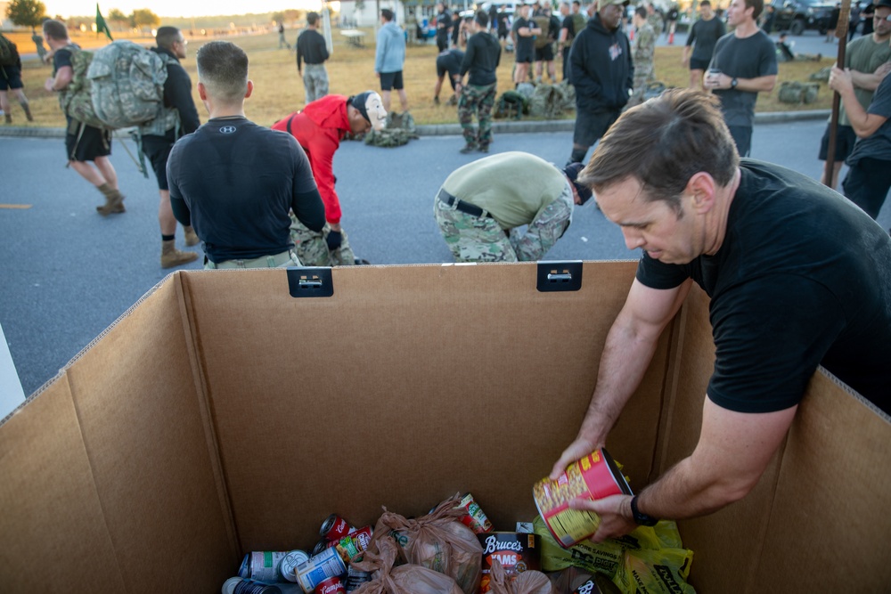 7th Special Forces Group (Airborne) Soldiers participate in the 5th Annual Ruck for your Lives event at Camp “Bull” Simons on October 27, 2022.