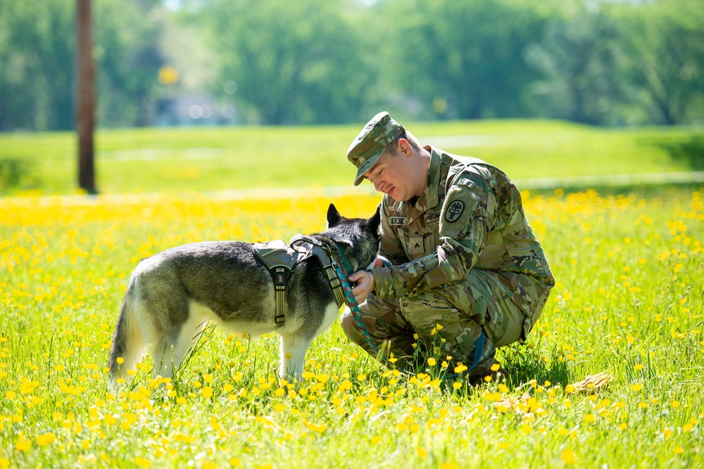 Relaxing with dog