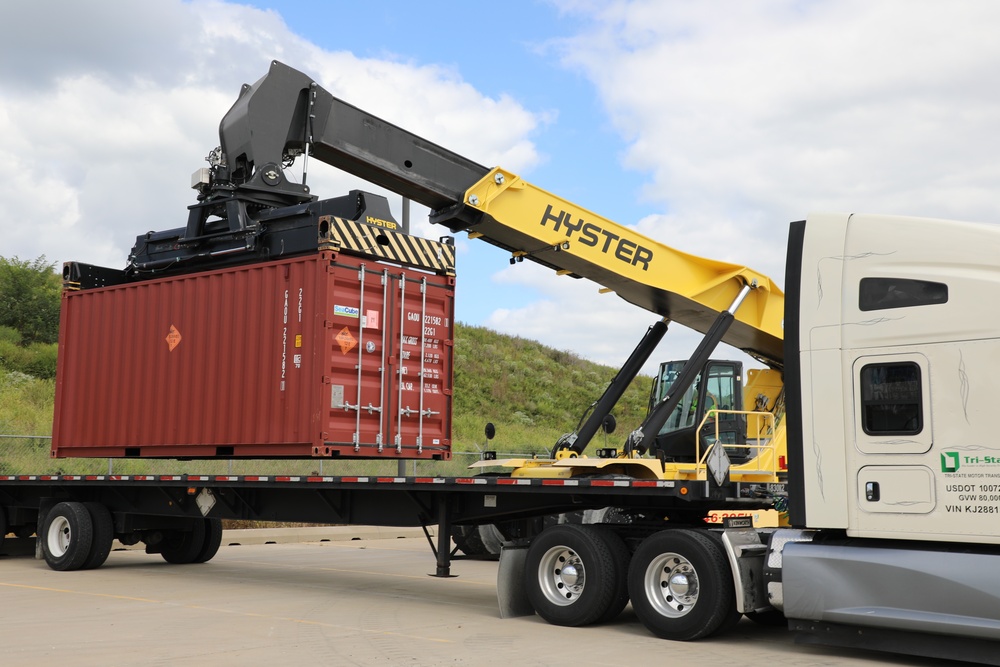 Container Being Loaded for Distribution at Blue Grass Army Depot