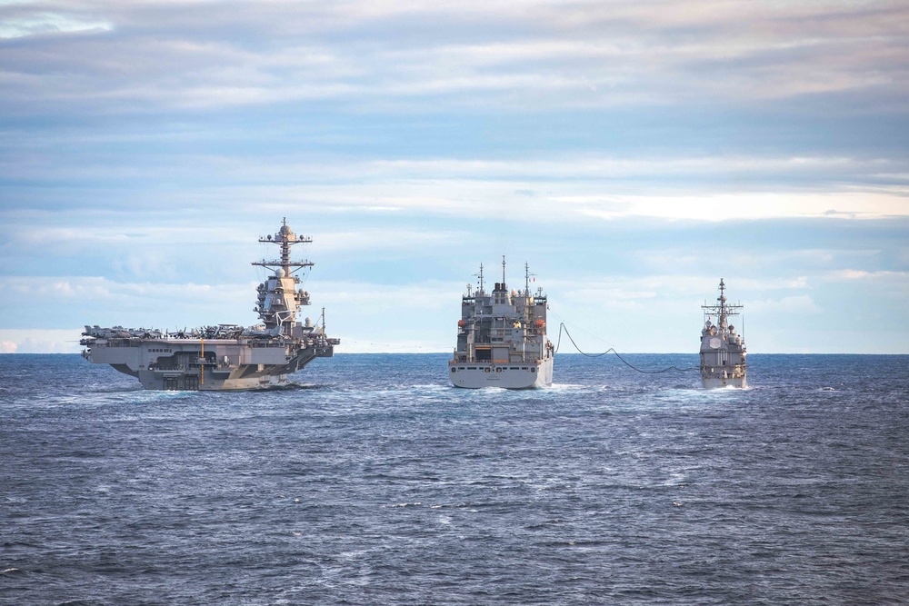 USS Ramage Conducts Replenishment-At-Sea