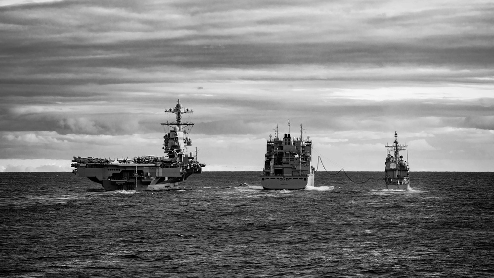 USS Ramage Conducts Replenishment-At-Sea