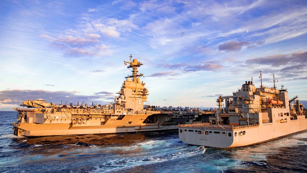 USS Ramage Conducts Replenishment-At-Sea