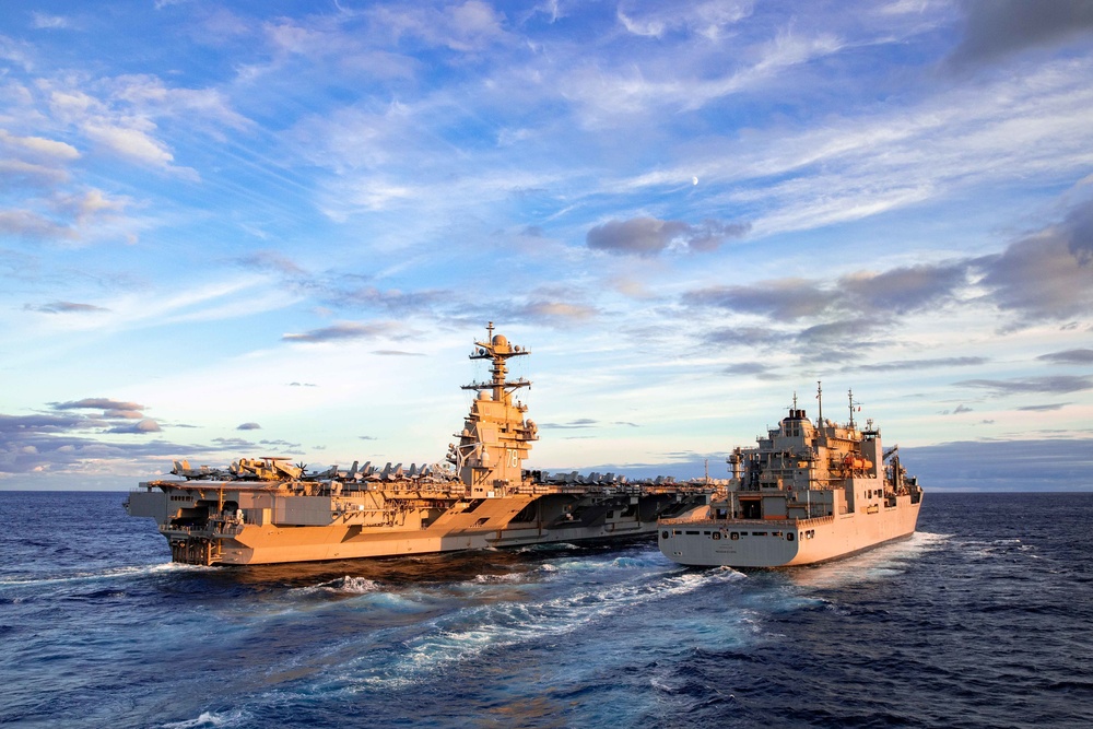 USS Ramage Conducts Replenishment-At-Sea