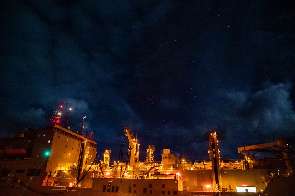 USS Ramage Conducts Replenishment-At-Sea