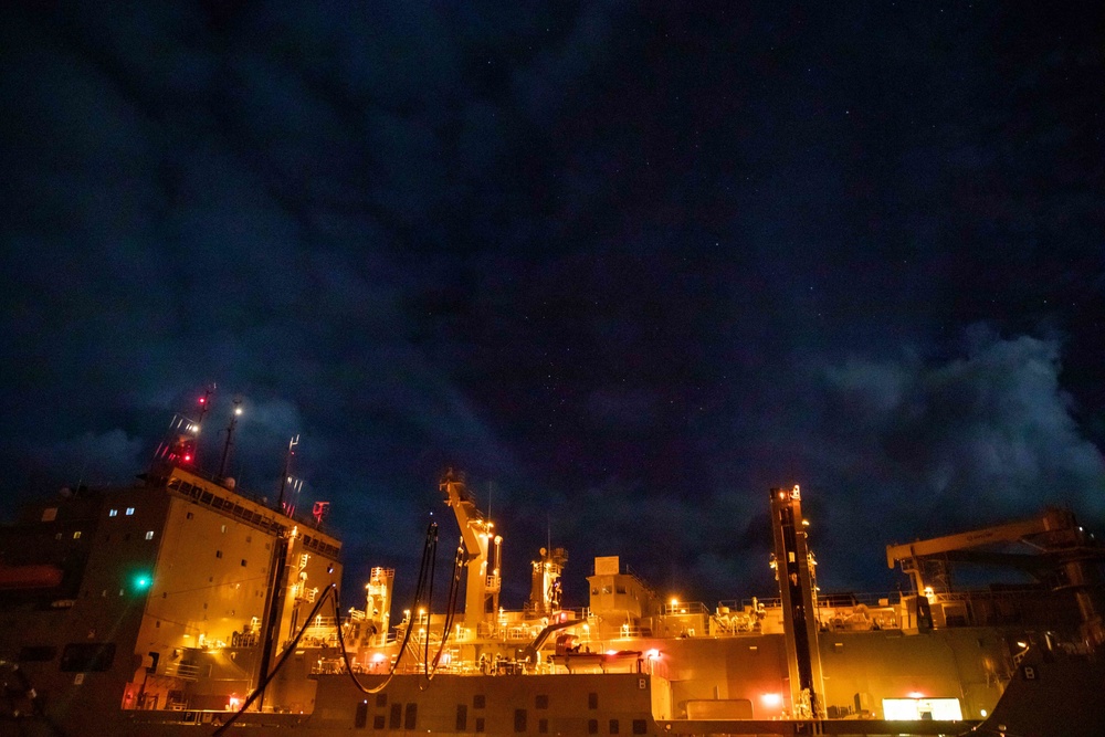 USS Ramage Conducts Replenishment-At-Sea