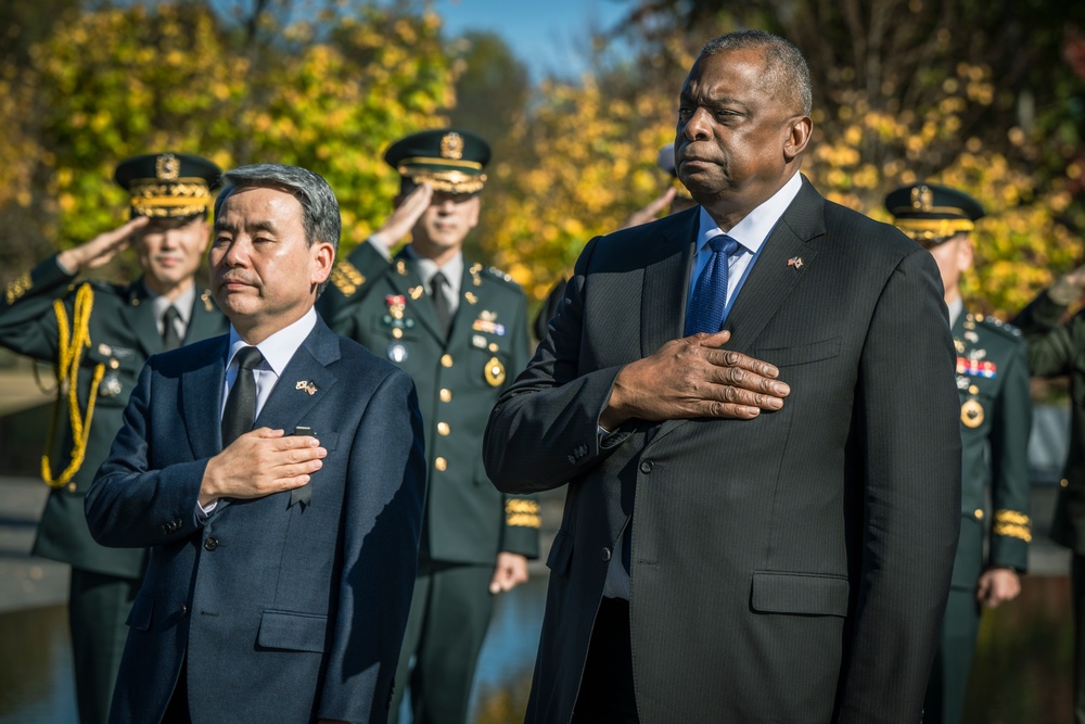 SECDEF/ ROK MoD Visit to Korean War Memorial and Joint Base Andrews