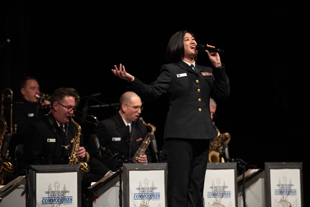 United States Navy Band Commodores perform at Dripping Springs High School.