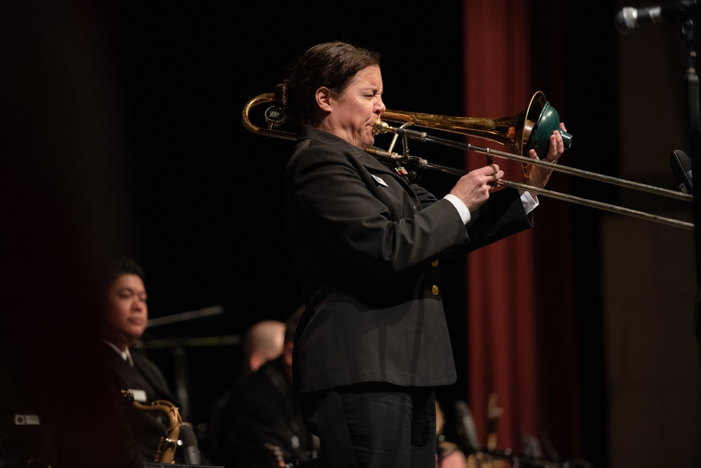 United States Navy Band Commodores perform at Dripping Springs High School.