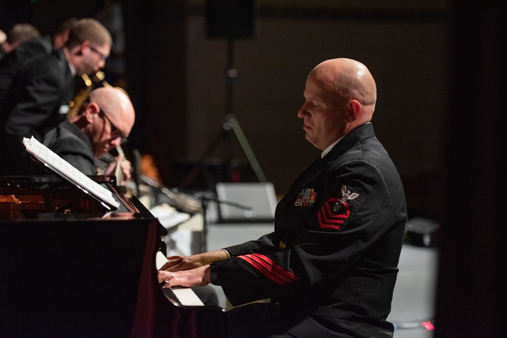 United States Navy Band Commodores perform at Dripping Springs High School.