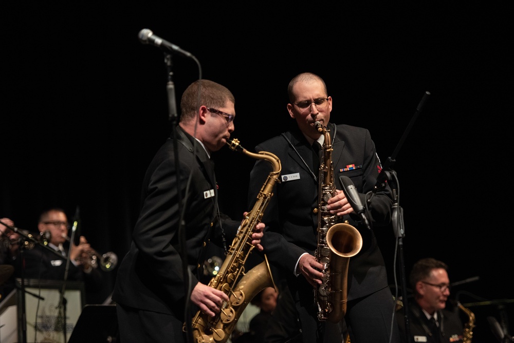 United States Navy Band Commodores perform at Dripping Springs High School.