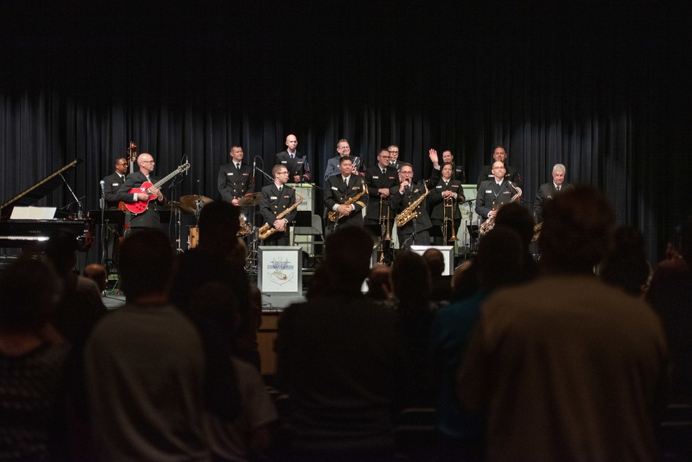 United States Navy Band Commodores perform at Dripping Springs High School.