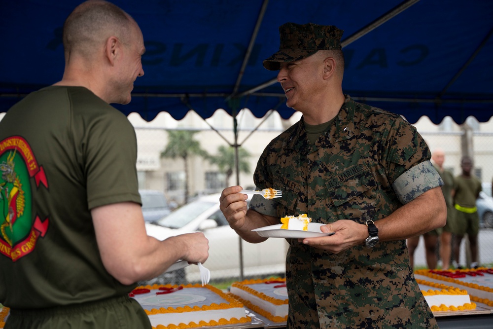 CLR-37 Conducts 247th Marine Corps Birthday Moto Run and Cake Ceremony